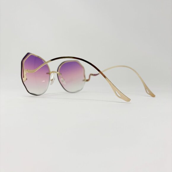 Oversized Graduated Purple to Clear Sunglasses - Picture 8 of 12